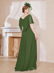 Robe Plissée en Mousseline à Col en V avec Manches Flottantes Mousse