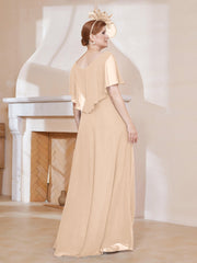 Robe Plissée en Mousseline à Col en V avec Manches Flottantes Pêche