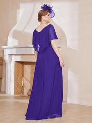 Robe Plissée en Mousseline à Col en V avec Manches Flottantes Régence