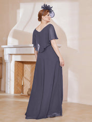 Robe Plissée en Mousseline à Col en V avec Manches Flottantes Orageux
