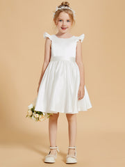 Robes de Fille Charmantes à Col en Scoop avec Manches Flottantes Longueur aux Genoux