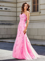 Robe de Soirée Sirène/Trompette avec Traîne Balayage en Dentelle Tulle Noir