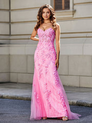 Robe de Soirée Sirène/Trompette avec Traîne Balayage en Dentelle Tulle Noir