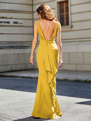Robe de Soirée Sirène/Trompette avec Traîne Balayage en Jersey Souci Grande Taille