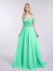 Bretelle Spaghetti Dentelle et Mousseline Robe Turquoise