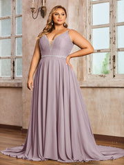 Bretelle Spaghetti Dentelle et Mousseline Robe Dusk Grande Taille