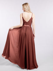 Bretelle Spaghetti Mousseline Robe de Demoiselle d'Honneur terracotta