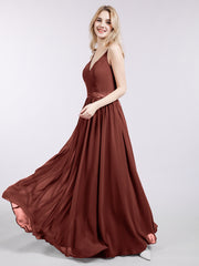 Bretelle Spaghetti Mousseline Robe de Demoiselle d'Honneur terracotta