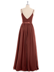 Bretelle Spaghetti Mousseline Robe de Demoiselle d'Honneur terracotta