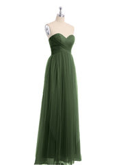 Col En Cœur Sans Bretelles Empire Tulle Robes Olive Verte Grande Taille