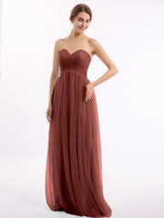 Col En Cœur Sans Bretelles Empire Tulle Robes terracotta