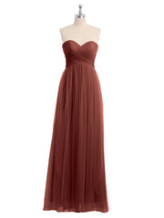 Col En Cœur Sans Bretelles Empire Tulle Robes terracotta