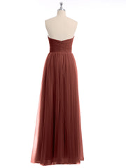 Col En Cœur Sans Bretelles Empire Tulle Robes terracotta