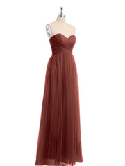 Col En Cœur Sans Bretelles Empire Tulle Robes terracotta Grande Taille