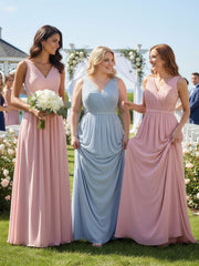 Col En V Mousseline Robes Avec Dentelle Dos Bleu Ciel Grande Taille