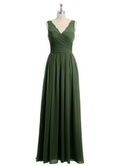 Dentelle Bretelles Longue Mousseline Robes Avec Nœud Ceinture Olive Verte