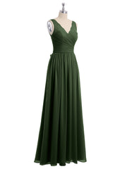 Dentelle Bretelles Longue Mousseline Robes Avec Nœud Ceinture Olive Verte Grande Taille