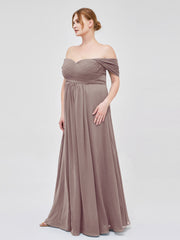 Robes Demoiselle d'honneure Hors de l'épaule Empire Dusk Grande Taille