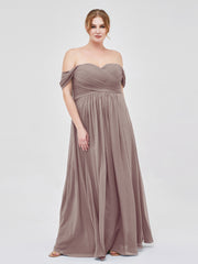 Robes Demoiselle d'honneure Hors de l'épaule Empire Dusk Grande Taille