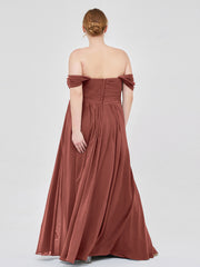 Robes Demoiselle d'honneure Hors de l'épaule Empire terracotta Grande Taille