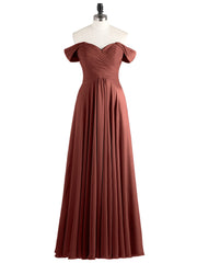 Robes Demoiselle d'honneure Hors de l'épaule Empire terracotta