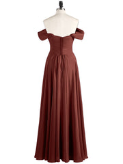 Robes Demoiselle d'honneure Hors de l'épaule Empire terracotta