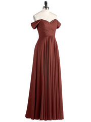 Robes Demoiselle d'honneure Hors de l'épaule Empire terracotta