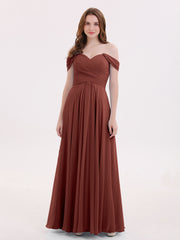 Robes Demoiselle d'honneure Hors de l'épaule Empire terracotta