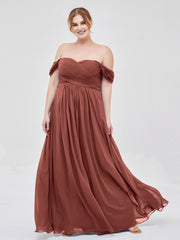Robes Demoiselle d'honneure Hors de l'épaule Empire terracotta