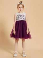 Robes de Fille Elégantes Sans Manches en Dentelle et Tulle