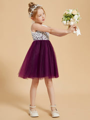 Robes de Fille Elégantes Sans Manches en Dentelle et Tulle