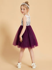 Robes de Fille Elégantes Sans Manches en Dentelle et Tulle