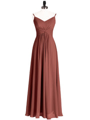Empire Robe Demoiselle d'honneur avec Spaghetti Bretelle terracotta