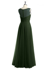 Illusion Col En V Tulle Robes Longues Olive Verte Grande Taille