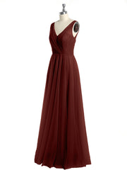 Illusion Col En V Tulle Robes Longues terracotta