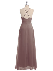 Spaghetti Bretelle Col En V Mousseline Tenues Avec Poche Dusk