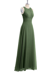 Dentelle Profond Col En V Et Dos Mousseline Robes Longues Olive Verte