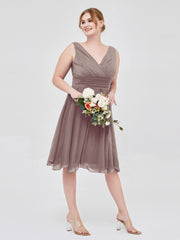 Robe Courte Mousseline avec Col en V Dusk Grande Taille