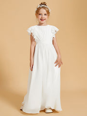 Robe de Fille à Volants et Col en Scoop avec Manches Flottantes