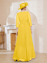 Robe de A-ligne Plissée en Mousseline Longueur au Sol Souci Grande Taille