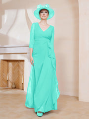 Robe de A-ligne Plissée en Mousseline Longueur au Sol Spa