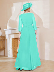 Robe de A-ligne Plissée en Mousseline Longueur au Sol Spa