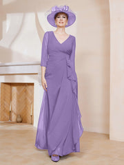 Robe de A-ligne Plissée en Mousseline Longueur au Sol Tahiti Grande Taille