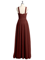 Y-Col Longue Mousseline Robes De Demoiselle d'Honneur terracotta Grande Taille