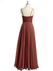 Spaghetti Bretelles Mousseline Et Dentelle Robes terracotta