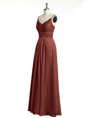 Spaghetti Bretelles Mousseline Et Dentelle Robes terracotta
