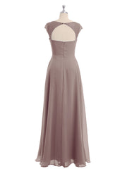 Mousseline Robes De Demoiselle d'Honneur Avec Dentelle Mancherons Dusk Grande Taille