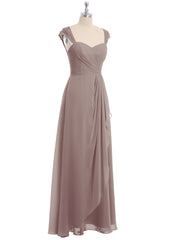 Mousseline Robes De Demoiselle d'Honneur Avec Dentelle Mancherons Dusk