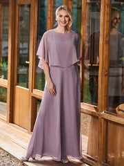 Robe à A-ligne avec Manches Cape Flottantes Crépuscule