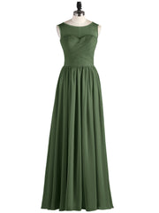 Robes Longues Mousseline avec Col d'Illusionline Olive Verte Grande Taille